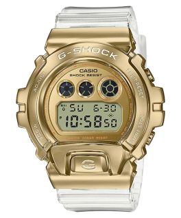 ساعة كاسيو جي شوك شبه الشفافة ذات الغطاء المعدني الذهبي GM-6900SG-9DR