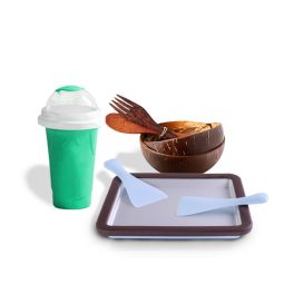 BUNDLE OF FROZEN MAGIC CUP WITH ORGANIC BOWL & SPOON SET AND ICE CREAM PLATE
