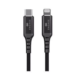 Engage PD 18W Fast Charging MFI certified Type-C to Lightning Cable 1 Meter - Black EN-TCLC-1M-BK
