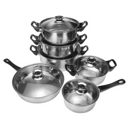12pcs Stainless Steel Cookware Set Pots and Pans with Lids 