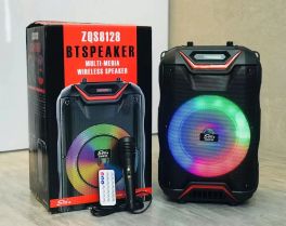 ZQS-8128 Big 8" multi function dj speaker Professional Audio trolley karaoke speaker with LED light