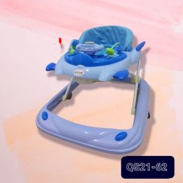 HOMCOM مشاية للأطفال للطي طفل الخطوات الأولى تعلم سيارة قابل للتعديل الأزرق
