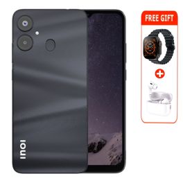 INOI A63 Dual Sim 64GB ROM 3GB RAM - Black + FREE Gifts (Smart Watch+Airpods)