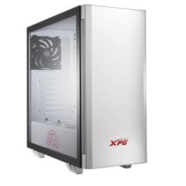 XPG Invader Mid Towerجراب كمبيوتر شخصي زجاجي مقوى  أبيض