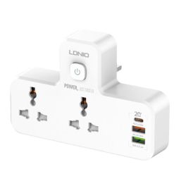 Ldnio Power Strip 2 Port with 2 USB and 1 USB-C PD & QC 3.0 EU- white