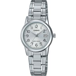 Casio - Women's Quartz Watch, Analog Display And Stainless Steel Strap Ltp-V002D-7Budf, Silver Band
