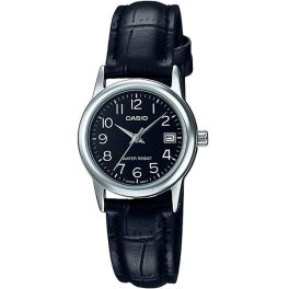 Casio LTP-V002L-1BUDF Standard Analog Leather Band Black Dial Date Watch