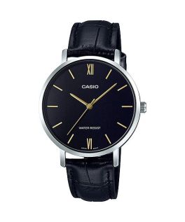 Casio LTP-VT01L-1BUDF Leather Round Analog Water Resistant Watch for Women