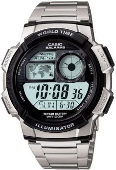 للرجال ساعة كاسيو رياضية الرياضية وخريطة التوقيت العالمي AE1000WD-1AV 
