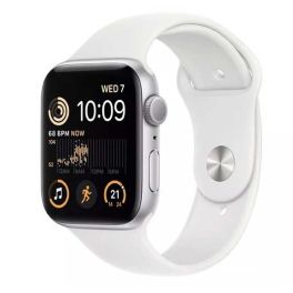 Apple Watch SE GPS (2022) 44mm Silver Aluminium Case with White Sport Band 