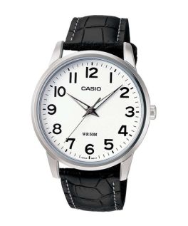 Casio MTP-1303L-7BVDF Black Leather Strap Watch for Men