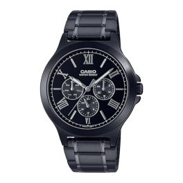 Casio Men Stainless Steel Analog Black Dial Watch, Band Color-Black 