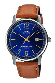 Casio Blue Dial Leather Strap Quartz Men's Watch MTS-110L-2AVDF