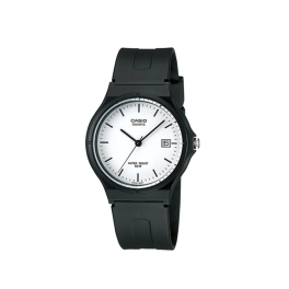 Casio Unisex Black Resin Quartz Watch with White Dial MW-59-7EVDF
