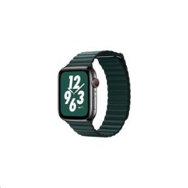 Coteetci W7 leather back loop band for Apple Watch 44mm-FOREST GREEN
