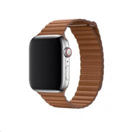 Coteetci W7 leather back loop band for Apple Watch 44mm-SADDLE BRWON