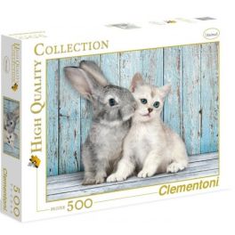 Cat & Bunny - 500pc Jigsaw Puzzle by Clementoni