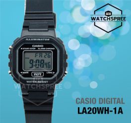 Casio Women's Classic Digital Quartz Black Resin Watch LA-20WH-1A