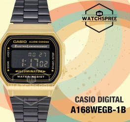 ساعة كاسيو الرقمية ذات السلسلة المعتادة A168WEGB-1B