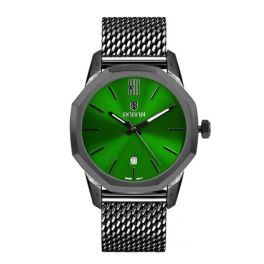 ساعة رابان من الستانلس ستيل 316 ل (لون البندقية) قرص خضراء.