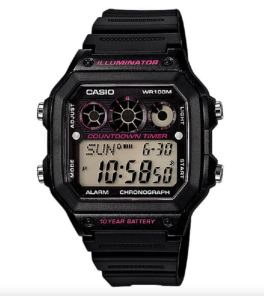 Casio AE-1300WH-1A2V Black Youth Series Digital Chronograph Sports Watch