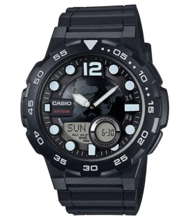 Casio Watch for Men AEQ-100W-1AVDF Analog - Digital Resin Band Black