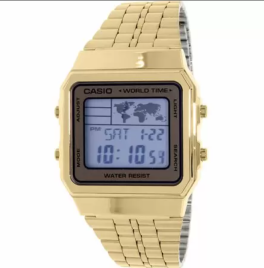 Men's A500WGA-9 Gold Stainless-Steel Quartz Dress Watch