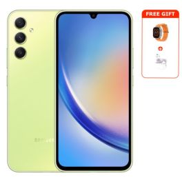 Samsung Galaxy A34 5G, 128GB, 8GB RAM Phone Awesome Lime + FREE Gifts (Smart Watch+Airpods)