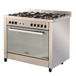 Wansa 5 Burners Gas Cooker, 100x60cm - Stainless Steel 