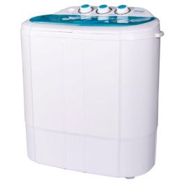 Wansa Gold Twin Tub Washing Machine, 3Kg Washing Capacity, 2kg Drying Capacity, WGTT-30T3WHTC.13 - White/Blue