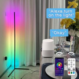 RGB Corner Floor Lamp Remote Control LED Dimmable For Floor Home