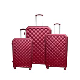 travel bags set 3 Diamond Cut burgundy