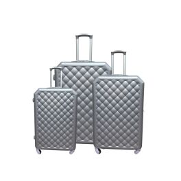 travel bags set 3 Diamond Cut silver